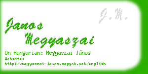janos megyaszai business card